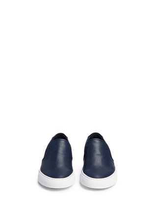 Front View - Click To Enlarge - COMMON PROJECTS - Perforated leather slip-ons