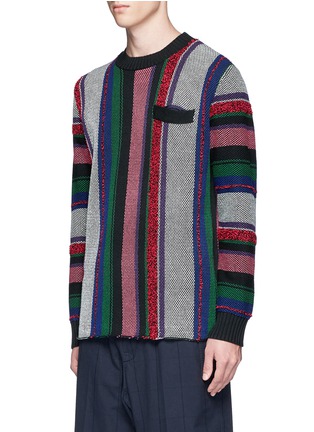 Front View - Click To Enlarge - SACAI - Mexican stripe knit sweater