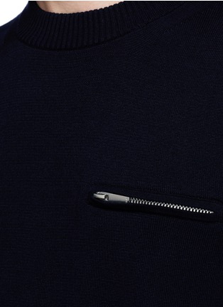 Detail View - Click To Enlarge - SACAI - Contrast taffeta trim cotton sweater