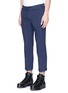 Front View - Click To Enlarge - SACAI - Hickory stripe slim fit padded pants