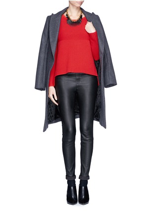 Figure View - Click To Enlarge - HELMUT LANG - Plov' high low wool rib sweater