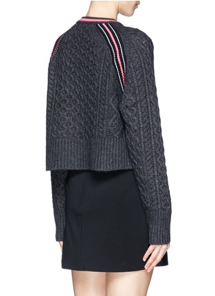 Back View - Click To Enlarge - T BY ALEXANDER WANG - Cropped cable knit sweater