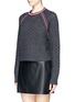 Front View - Click To Enlarge - T BY ALEXANDER WANG - Cropped cable knit sweater