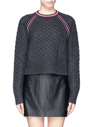 Main View - Click To Enlarge - T BY ALEXANDER WANG - Cropped cable knit sweater