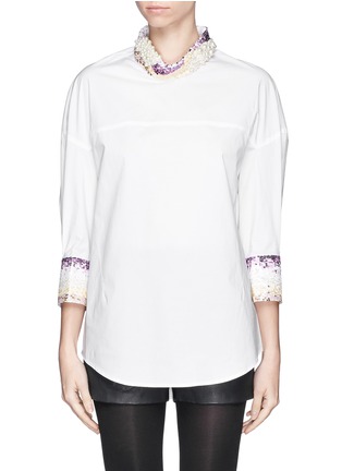 Main View - Click To Enlarge - 3.1 PHILLIP LIM - Sequin collar poplin shirt