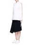 Front View - Click To Enlarge - DION LEE - Tie open back slit sleeve shirt
