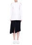 Main View - Click To Enlarge - DION LEE - Tie open back slit sleeve shirt