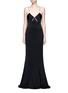 Main View - Click To Enlarge - GALVAN LONDON - Beaded spaghetti strap diamond cutout gown