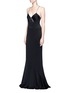 Figure View - Click To Enlarge - GALVAN LONDON - Beaded spaghetti strap diamond cutout gown