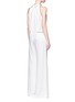 Back View - Click To Enlarge - GALVAN LONDON - Sash neck piped satin jumpsuit