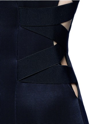 Detail View - Click To Enlarge - GALVAN LONDON - Crisscross elastic strap jersey maxi gown