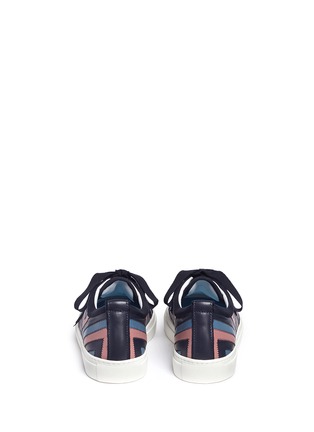 Back View - Click To Enlarge - LANVIN - Zigzag stripe lambskin leather sneakers