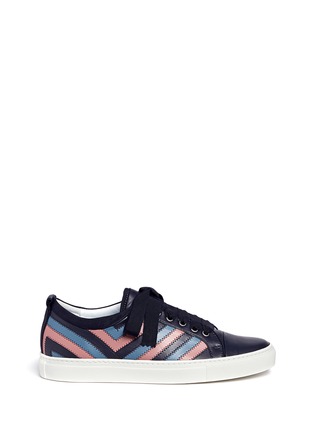 Main View - Click To Enlarge - LANVIN - Zigzag stripe lambskin leather sneakers
