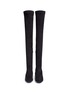 Front View - Click To Enlarge - RENÉ CAOVILLA - Strass pavé heel thigh high suede boots