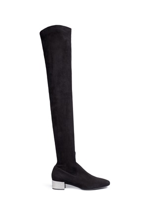 Main View - Click To Enlarge - RENÉ CAOVILLA - Strass pavé heel thigh high suede boots