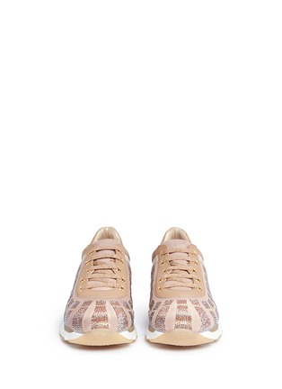 Front View - Click To Enlarge - RENÉ CAOVILLA - Strass pavé panelled sneakers