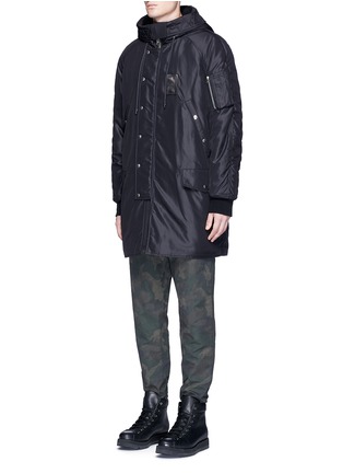 Front View - Click To Enlarge - ALEXANDER WANG - Shearling lined hood padded parka