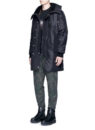 Figure View - Click To Enlarge - ALEXANDER WANG - Shearling lined hood padded parka