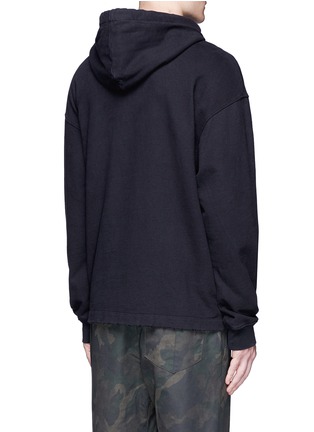 Back View - Click To Enlarge - ALEXANDER WANG - Slogan embroidered bolo tie hoodie