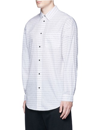 Front View - Click To Enlarge - ALEXANDER WANG - Slogan stripe print cotton poplin shirt