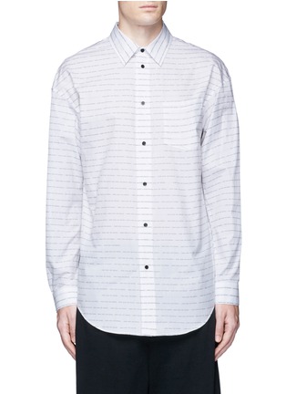 Main View - Click To Enlarge - ALEXANDER WANG - Slogan stripe print cotton poplin shirt