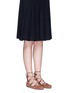 Figure View - Click To Enlarge - ALAÏA - Graduating eyelet suede lace-up ghillie flats