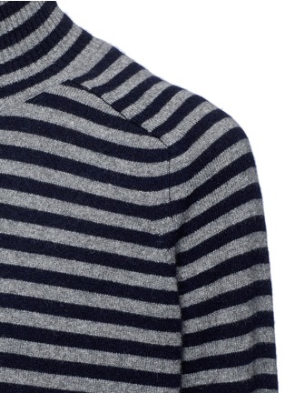 Detail View - Click To Enlarge - VINCE - Breton stripe turtleneck cashmere sweater