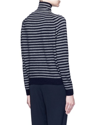 Back View - Click To Enlarge - VINCE - Breton stripe turtleneck cashmere sweater