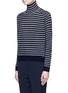 Front View - Click To Enlarge - VINCE - Breton stripe turtleneck cashmere sweater