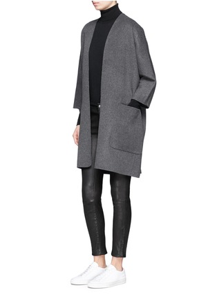 Figure View - Click To Enlarge - VINCE - Reversible wool-cashmere cardigan coat