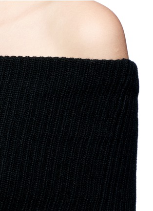 Detail View - Click To Enlarge - ALICE & OLIVIA - 'Romi' wool blend knit off-shoulder top