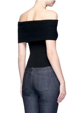 Back View - Click To Enlarge - ALICE & OLIVIA - 'Romi' wool blend knit off-shoulder top