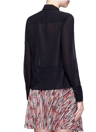 Back View - Click To Enlarge - ALICE & OLIVIA - 'Felipa' bow collar stretch silk shirt