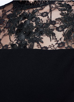 Detail View - Click To Enlarge - ALICE & OLIVIA - 'Kim' sheer lace insert midi dress