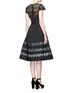 Back View - Click To Enlarge - ALICE & OLIVIA - 'Mallie' floral guipure lace panel flare dress