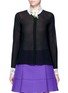 Main View - Click To Enlarge - ALICE & OLIVIA - 'Willa' sequin flower brooch lace collar silk shirt