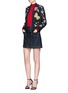 Figure View - Click To Enlarge - ALICE & OLIVIA - 'Felisa' floral and butterfly embroidered silk bomber jacket