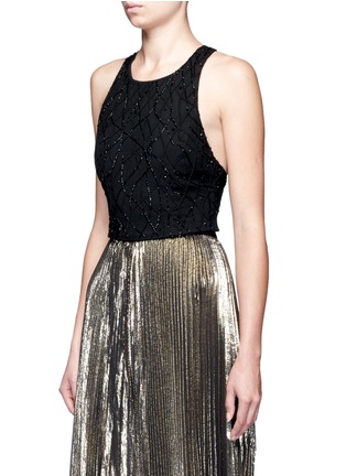 Front View - Click To Enlarge - ALICE & OLIVIA - 'Joel' swirl embellished cropped top