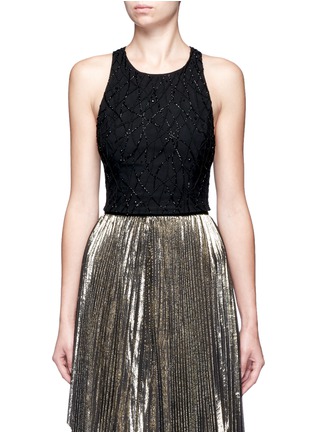 Main View - Click To Enlarge - ALICE & OLIVIA - 'Joel' swirl embellished cropped top