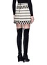 Back View - Click To Enlarge - ALICE & OLIVIA - 'Dayso' front slit tribal stripe jacquard skirt
