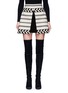 Main View - Click To Enlarge - ALICE & OLIVIA - 'Dayso' front slit tribal stripe jacquard skirt