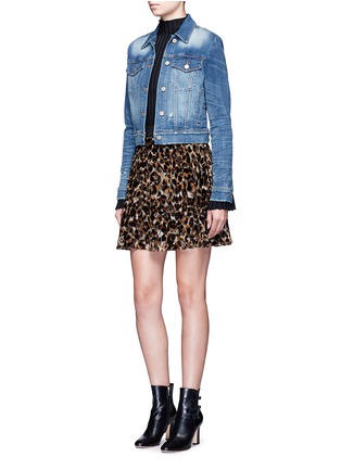 Figure View - Click To Enlarge - ALICE & OLIVIA - 'Bea' leopard print devoré velvet circle skirt