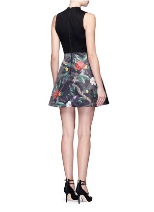 Back View - Click To Enlarge - ALICE & OLIVIA - 'Alexia' owl forest print box pleat dress