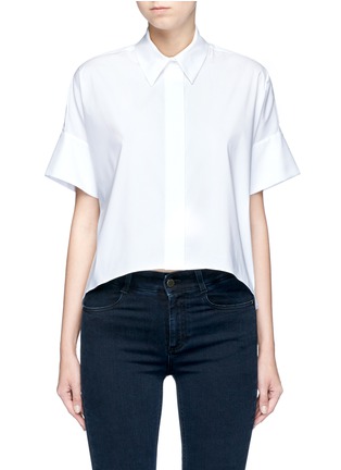 Main View - Click To Enlarge - ALICE & OLIVIA - 'Edyth' high-low hem poplin shirt