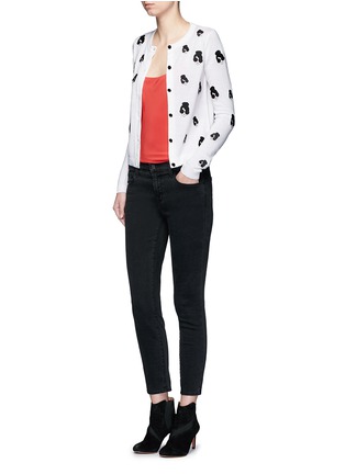 Figure View - Click To Enlarge - ALICE & OLIVIA - 'Stacey' emoji patch wool cardigan