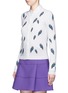 Front View - Click To Enlarge - ALICE & OLIVIA - 'Serena' owl patch wool cardigan
