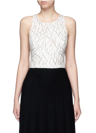 Main View - Click To Enlarge - ALICE & OLIVIA - 'Joel' beaded overlay cross back top