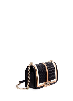 Front View - Click To Enlarge - REBECCA MINKOFF - Love' colourblock quilted leather creossbody bag