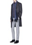 Figure View - Click To Enlarge - ARMANI COLLEZIONI - Diamond cotton jacquard blouson jacket