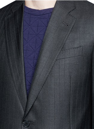 Detail View - Click To Enlarge - ARMANI COLLEZIONI - 'G-line' stripe wool-silk suit